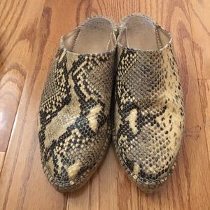 Snakeskin Mules